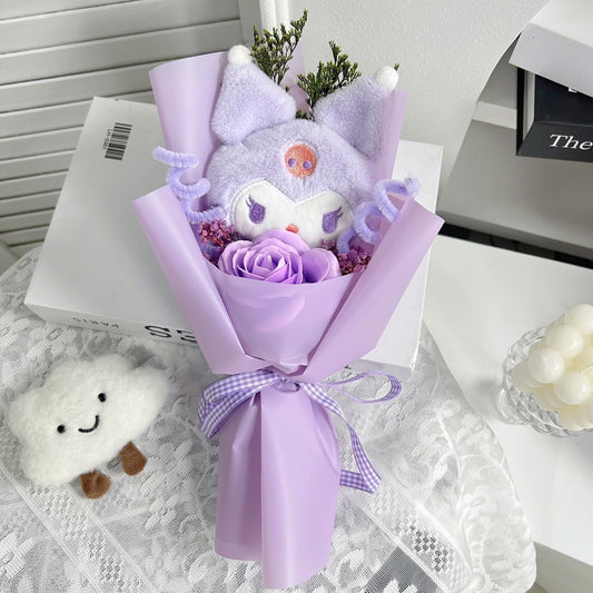 Buchet Trandafir Parfumat din Sapun cu Plus Hello Kitty, 24x10x6cm